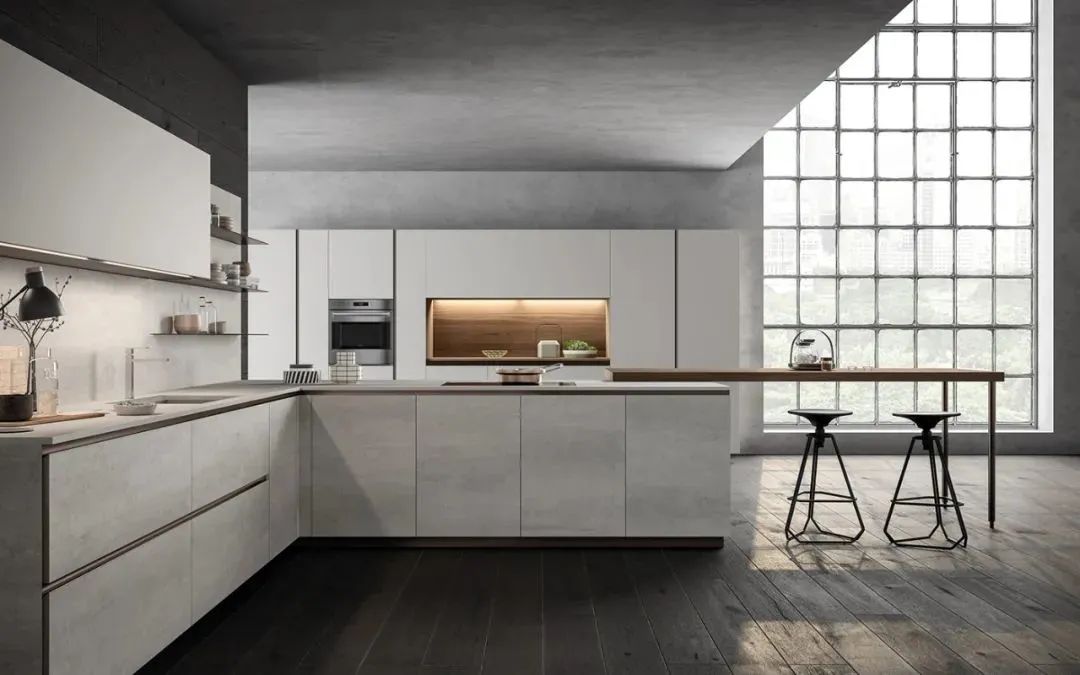 厨房吧台设计效果图大全,敞开式厨房带吧台效果图