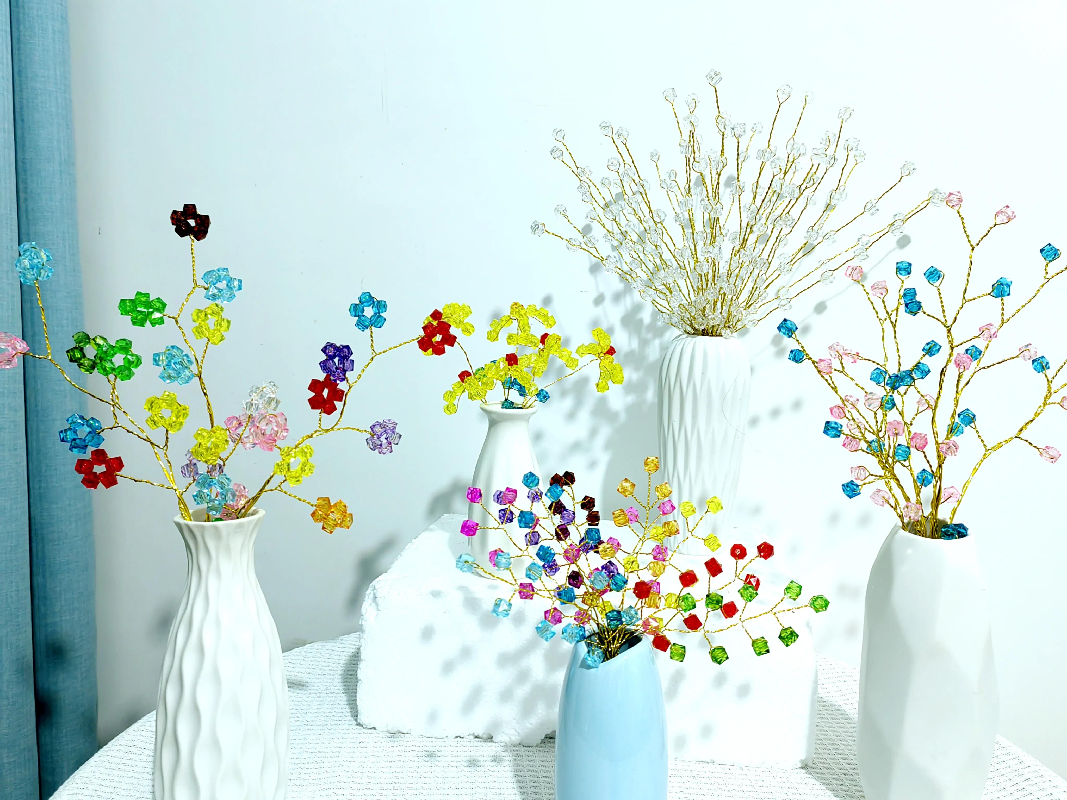 手工串珠花图片,手工串珠花样图片花瓶