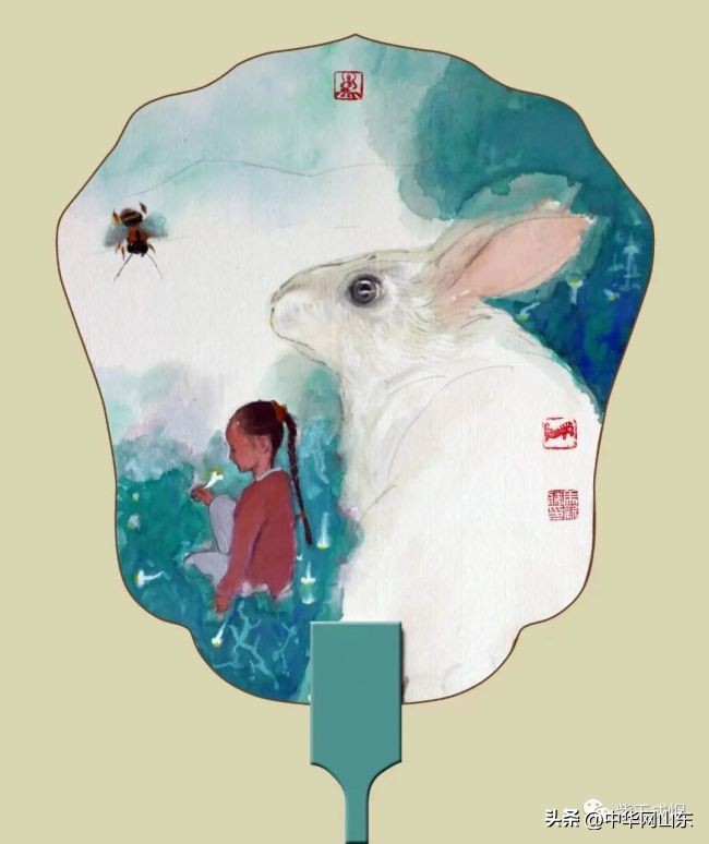 著名画家马新胜的“童画”礼物：我和兔子有个约会