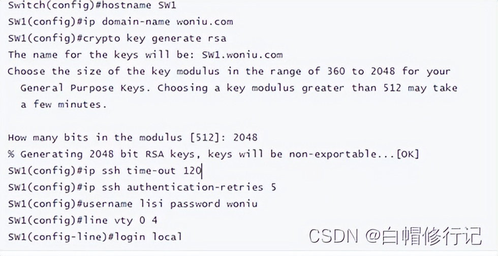交换机的ssh和telnet怎么同时开启,交换机配置ssh远程登录测试