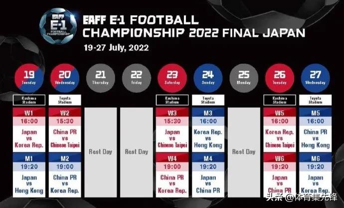 男足东亚杯赛程时间表,东亚杯2019男足赛程转播时间表