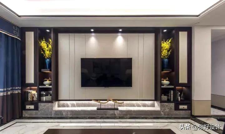 二十多款新中式现代背景墙,二十款木格栅电视背景墙分享