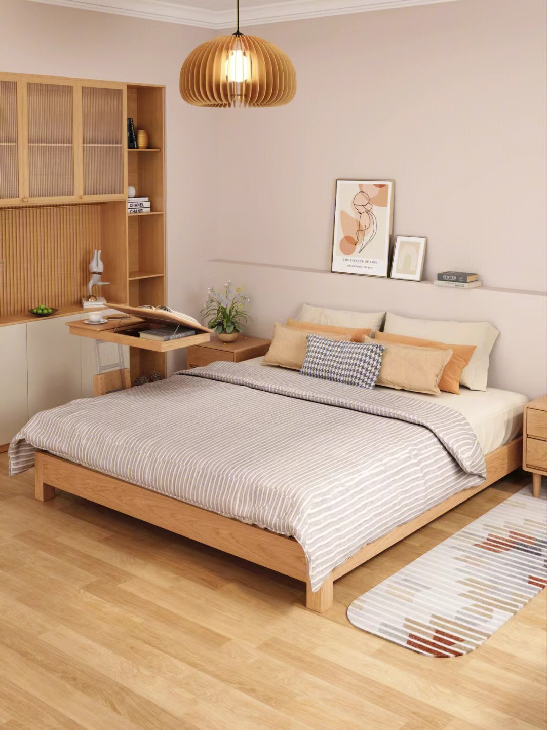 拼多多实木床无床头,简单又大气的实木床