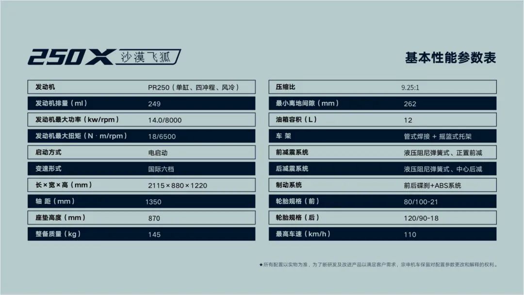 宗申新款250x沙漠飞狐尊贵,宗申250x林道越野车