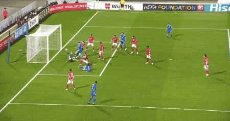 2-0！意大利赢得多难看？下半场被狼狈*攻围**51万人口小国射门9次