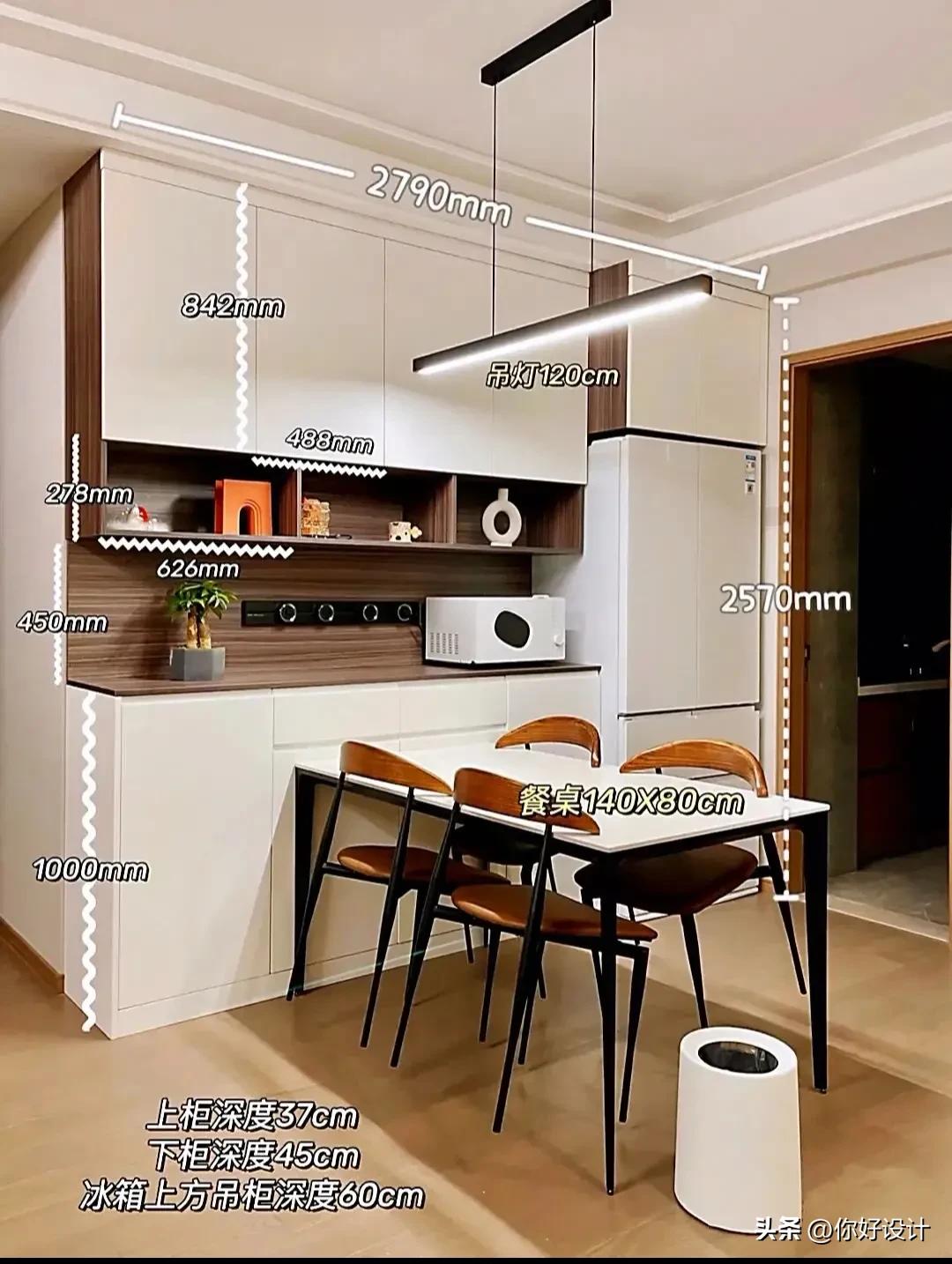 冰箱柜一体效果图预留尺寸,海尔双开门冰箱尺寸一览表