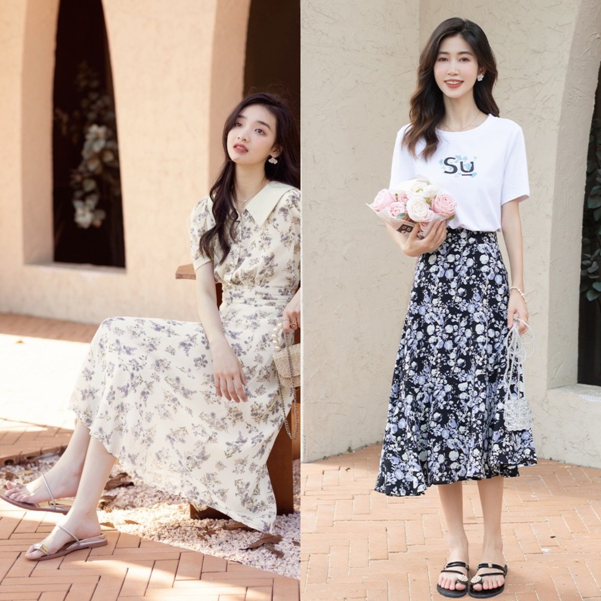 碎花裙夏天的最佳开启模式,碎花裙如何才能穿得清新脱俗