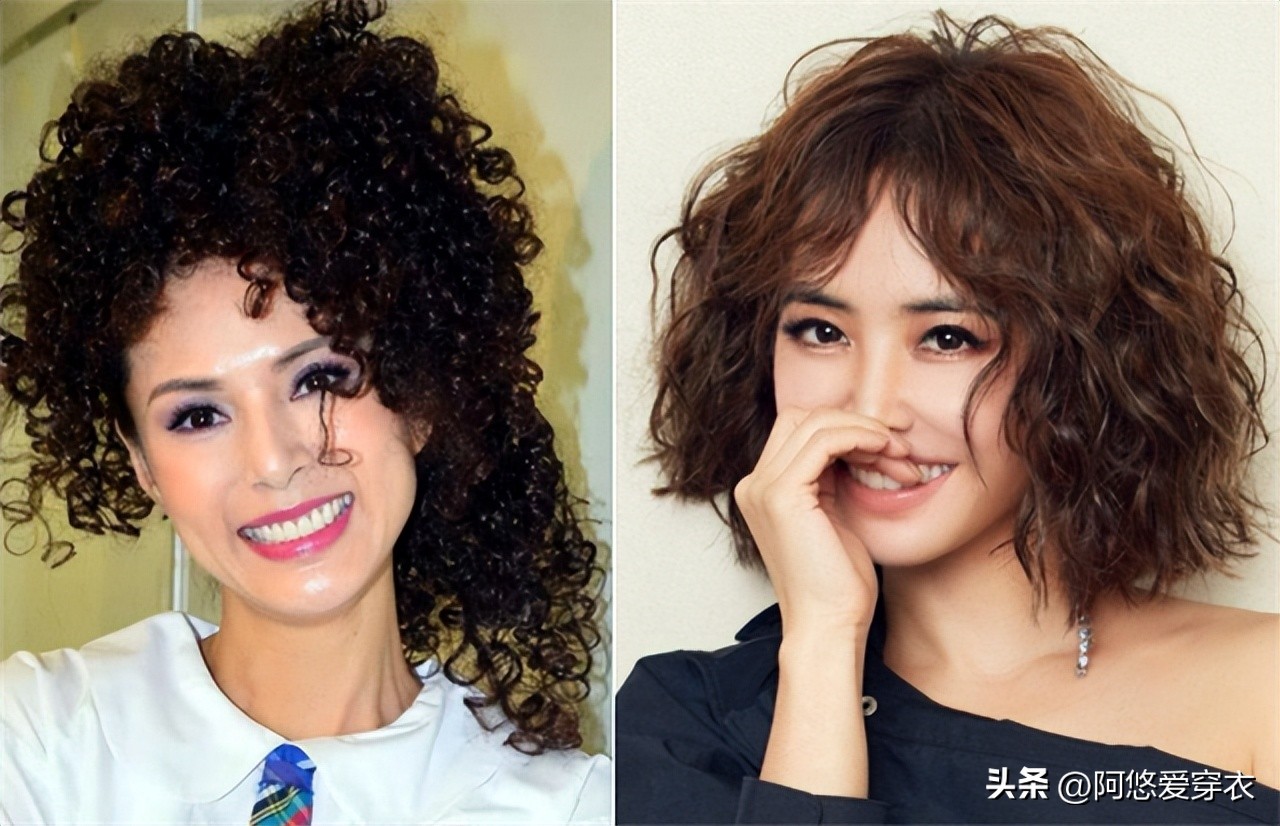 中年妇女自来卷头发怎么梳理好看,美女烫短发奶奶卷