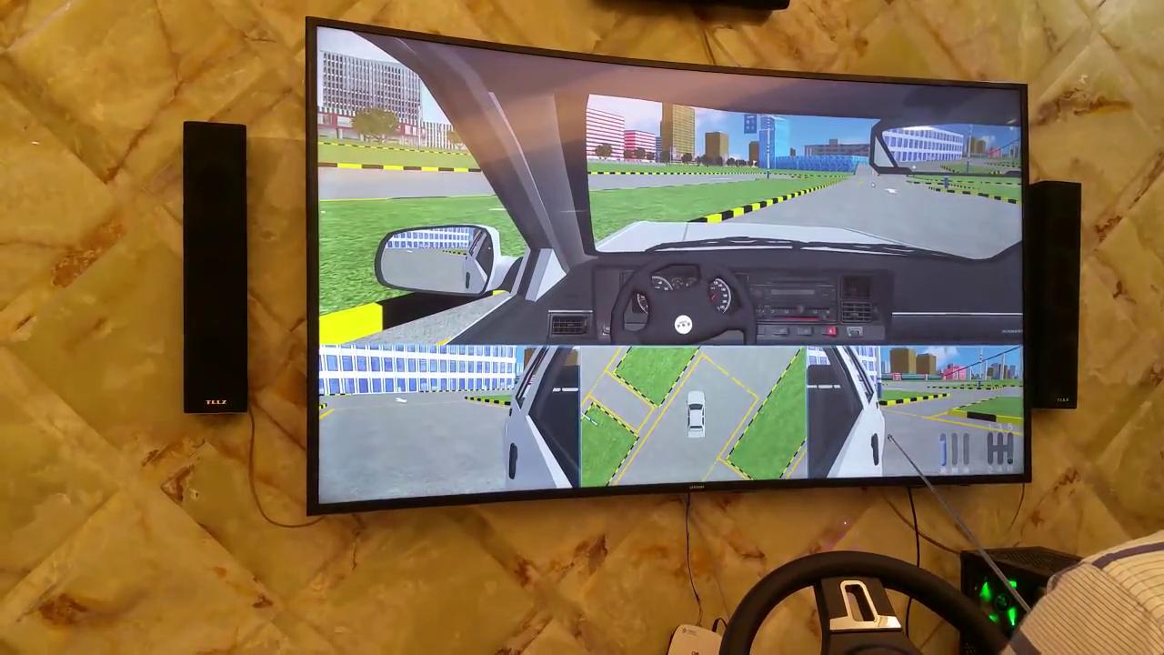 看不准后视镜下沿是否与边线对齐,后视镜与边线对齐车内视角