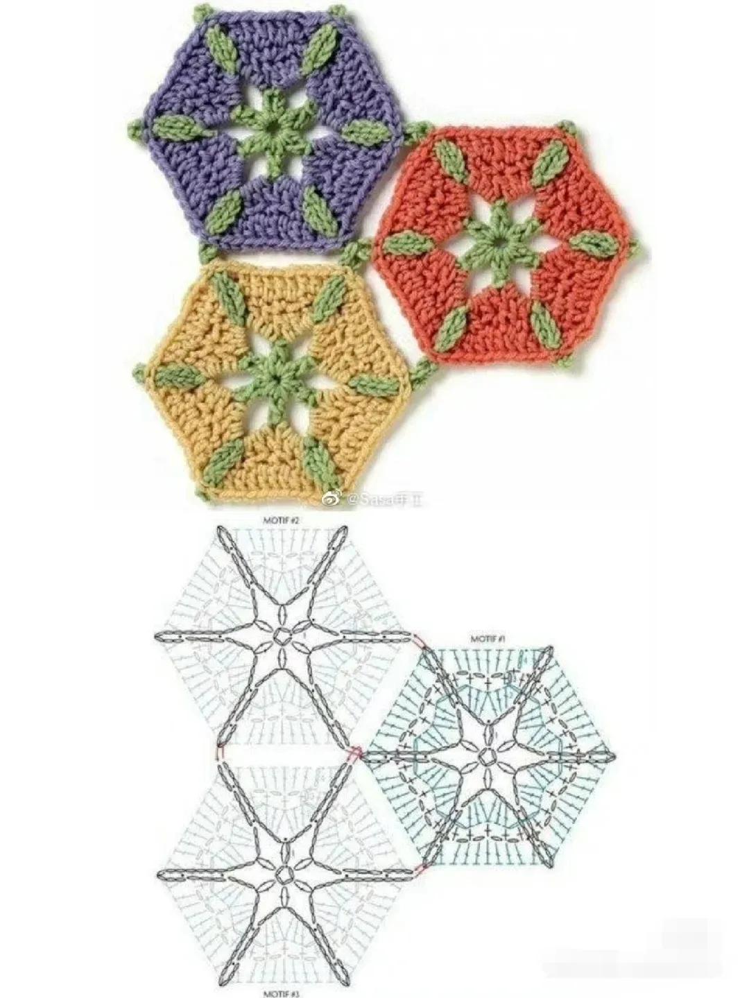 钩织方形花片图解大全,钩织正方形花片100款简单款