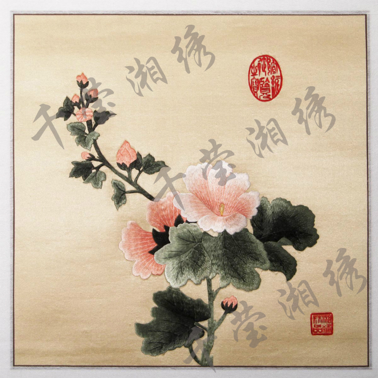 弥足珍贵仿宋老绣品芙蓉图,千莹真人照片