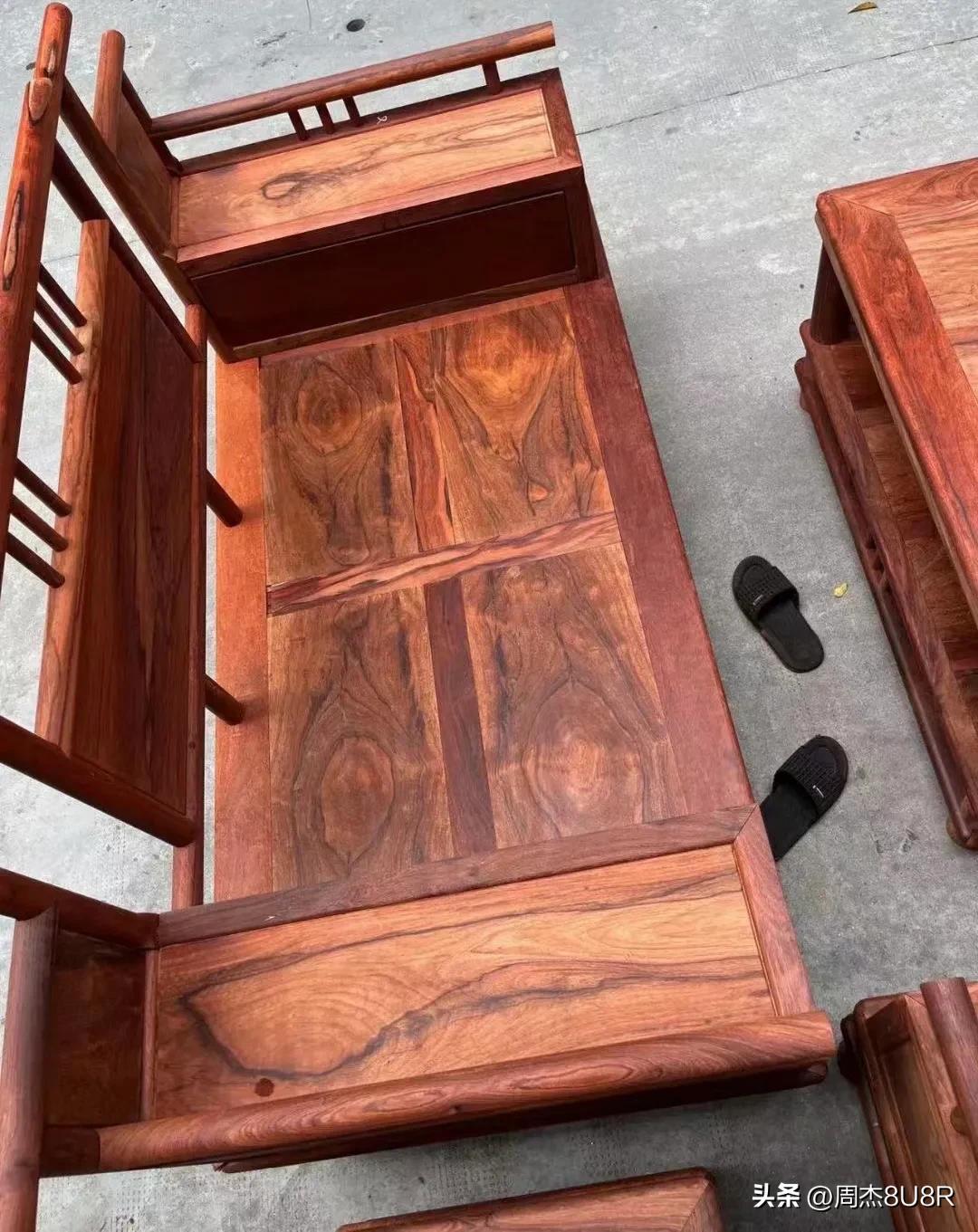 缅甸花梨大果紫檀加大加厚沙发,缅甸花梨黑红老料步步高沙发