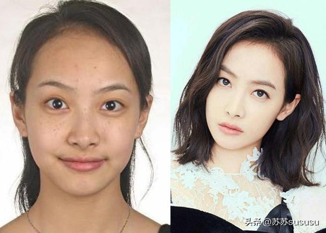 明星素颜和化妆后对比合集,素颜和没素颜一样的明星