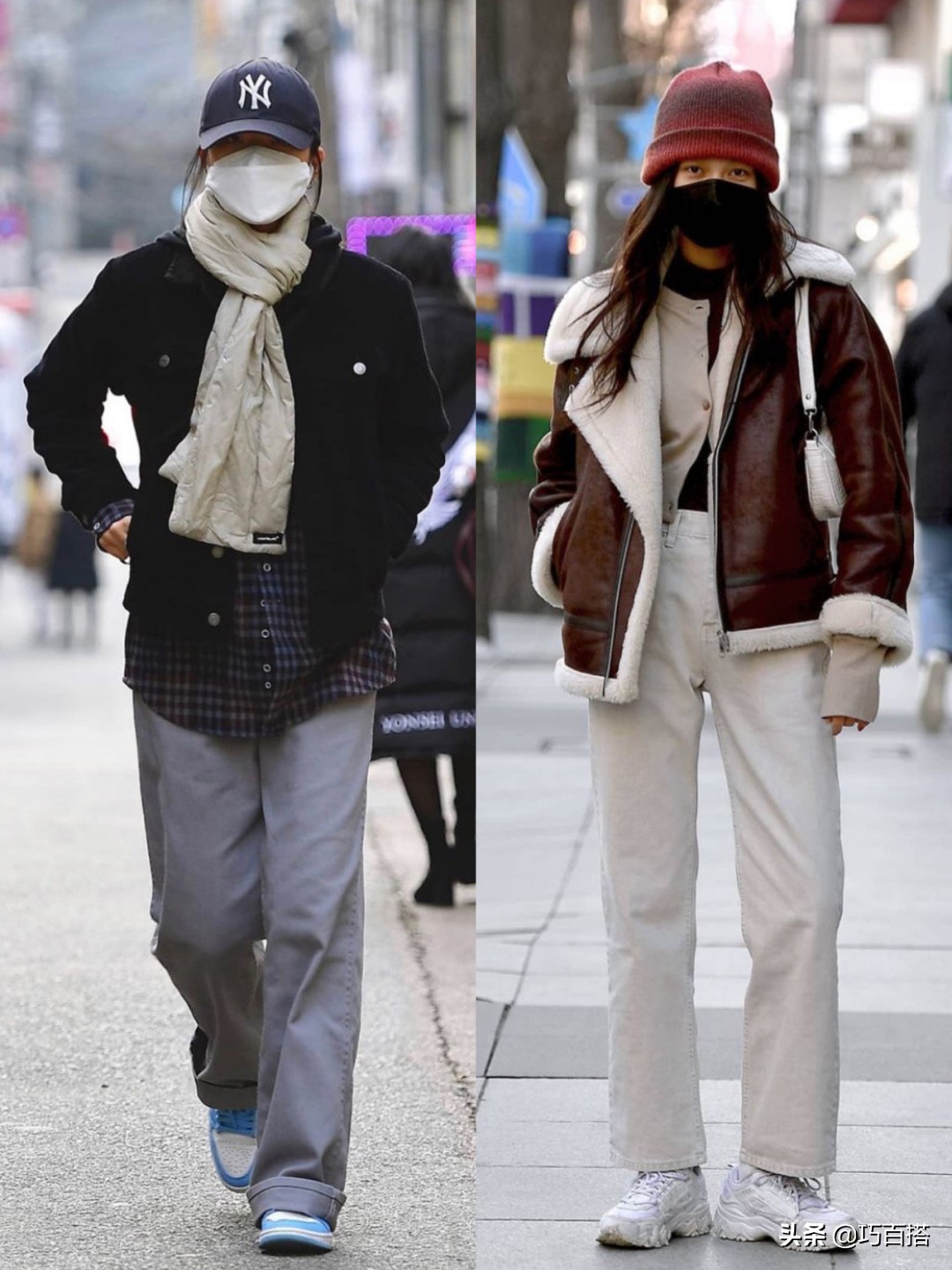 韩国穿搭街拍秋冬小个子,韩国街头穿衣搭配冬季街拍