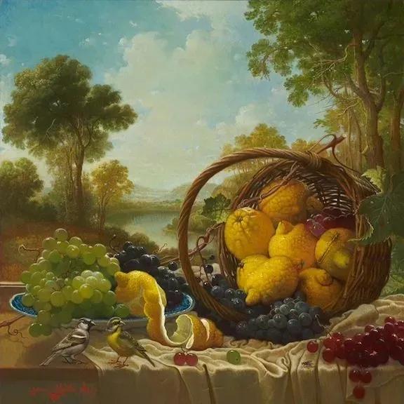 有关爱情的花鸟油画作品,北欧轻奢风格油画作品