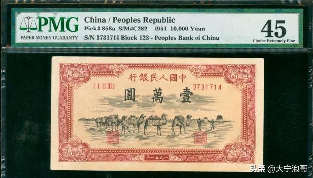 见过100万亿面额的人民币吗,第一套人民币100元骆驼纸币