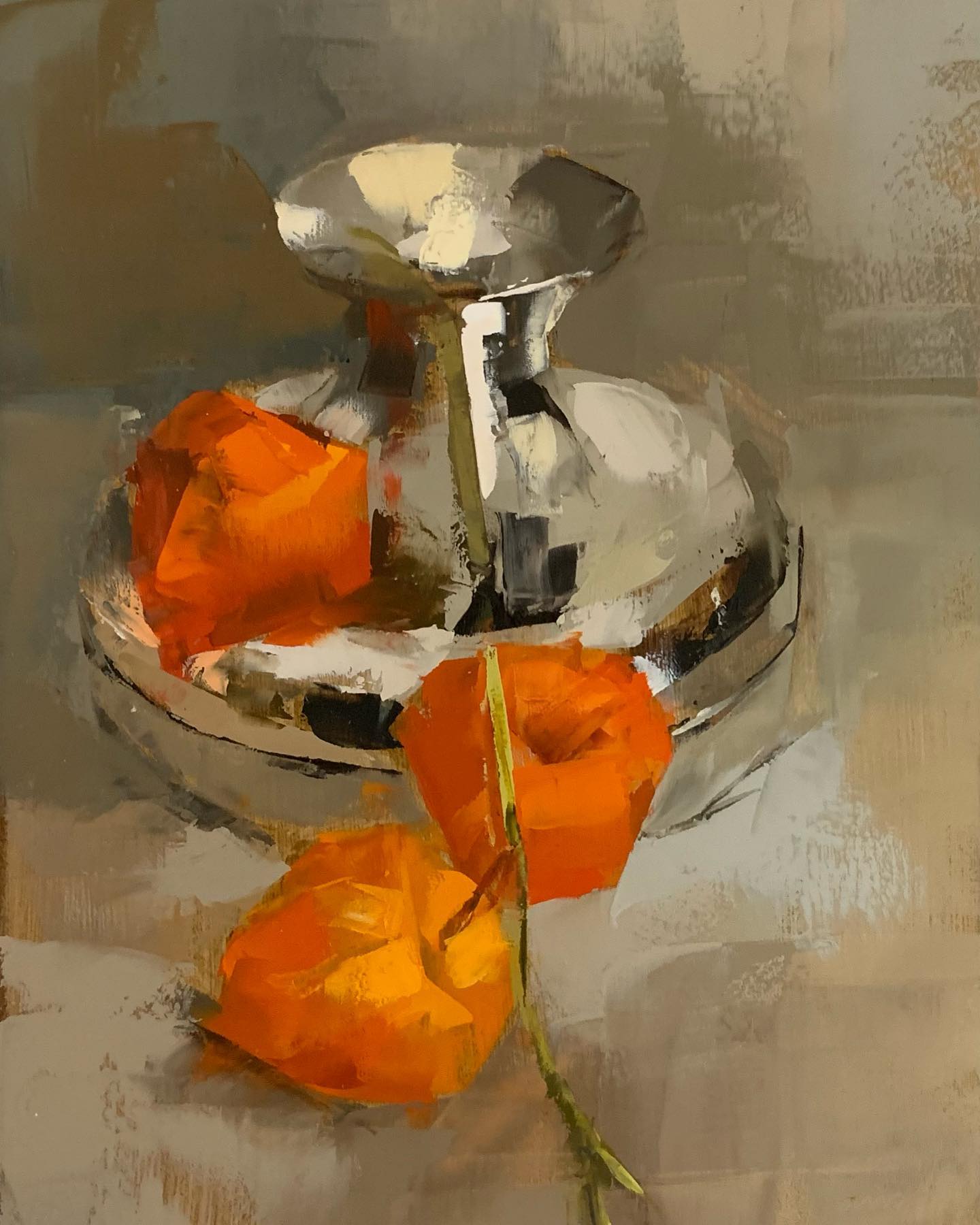 大色块静物油画,油画静物花卉色块