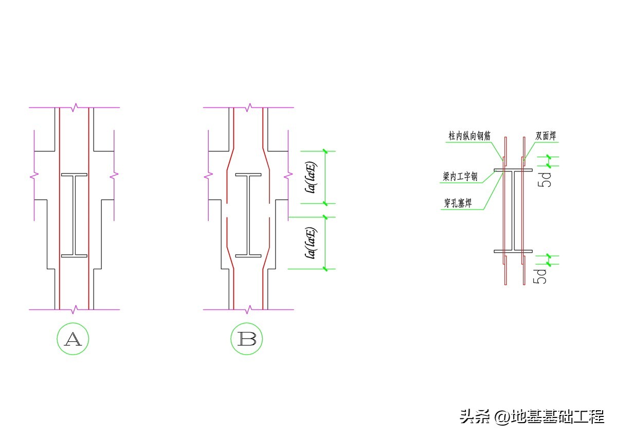 工字钢梁混凝土柱做法,混凝土梁柱钢结构节点