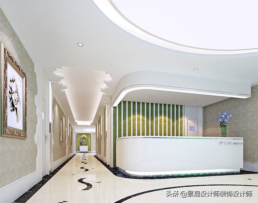 护士站背景墙分隔设计,护士站治疗室设计布局效果图