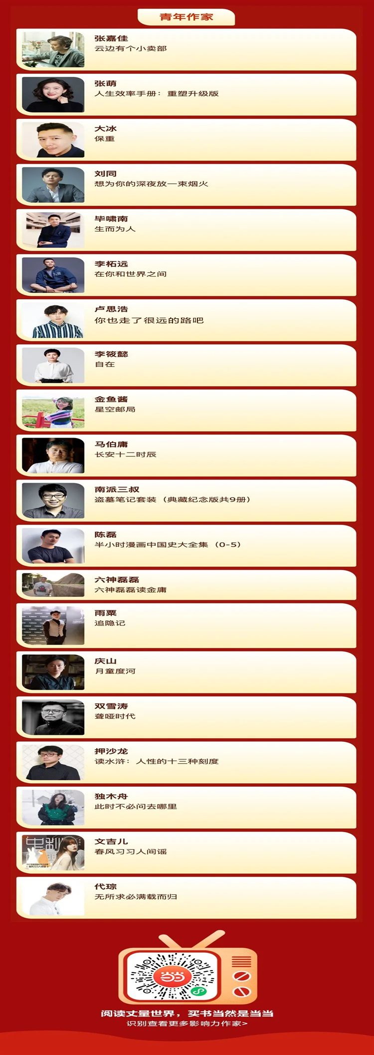 当当第七届作家影响力评选,当当第七届最具影响力作家