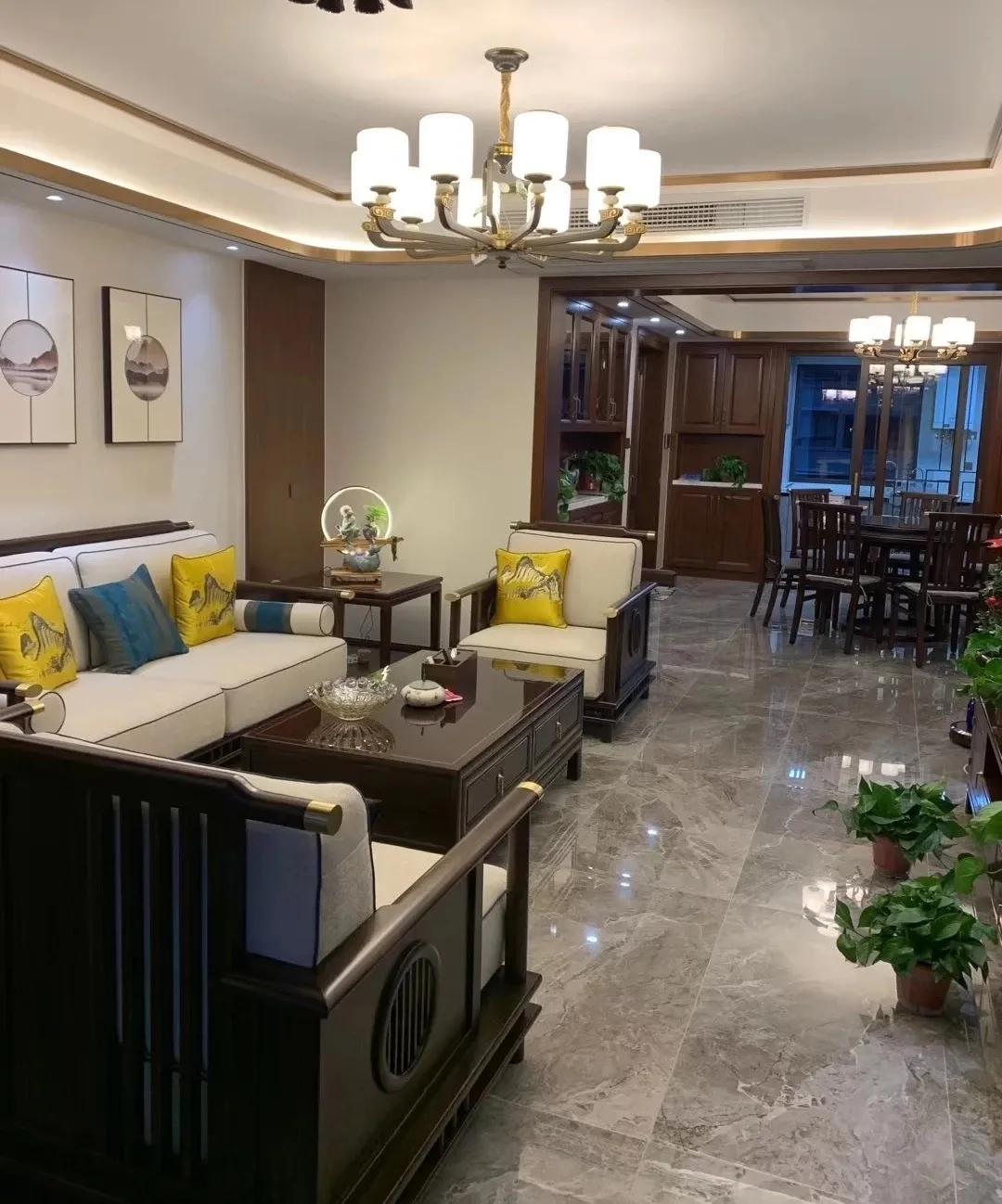 新中式风格装修120平米左右的房子,大平层新中式200-300平装修效果图