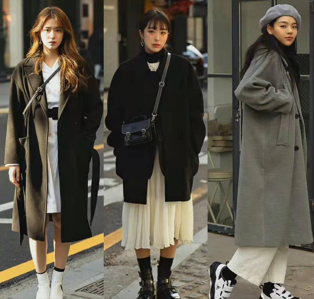 韩国街拍秋季女生穿搭潮,韩国街拍女生穿搭慢视频