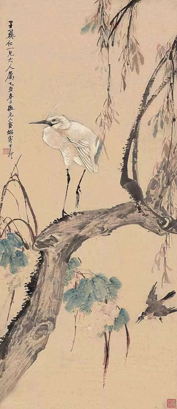 看吴昌硕画菊似乎感觉到秋风,王礼的国画作品欣赏