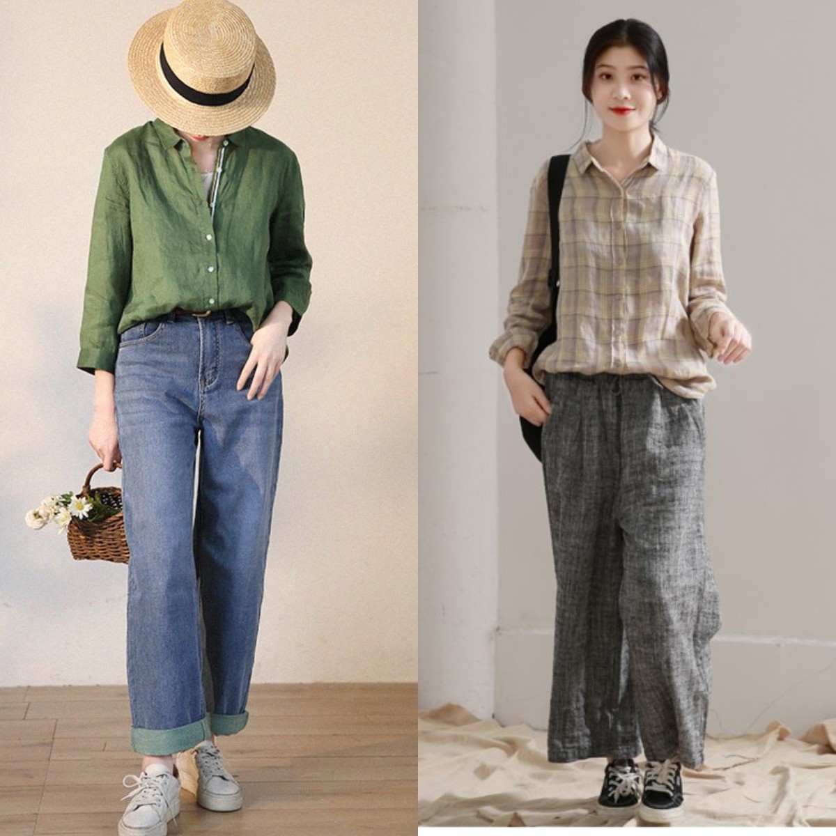 百搭阔腿裤穿搭有技巧,阔腿裤搭什么上衣显瘦夏季