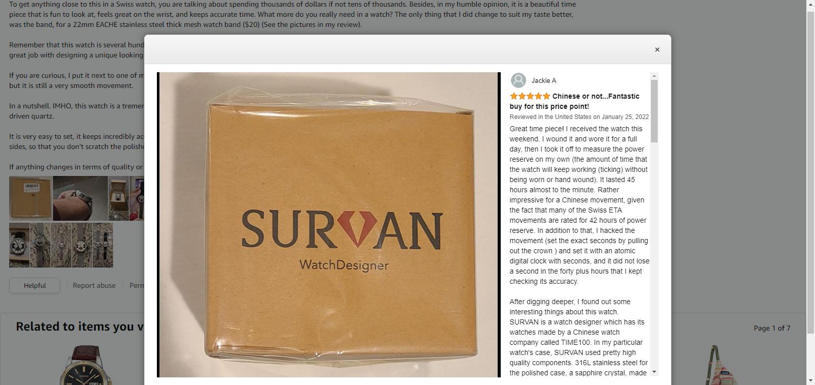 美国Amazon大咖评论SURVAN机械表,感动中国制造