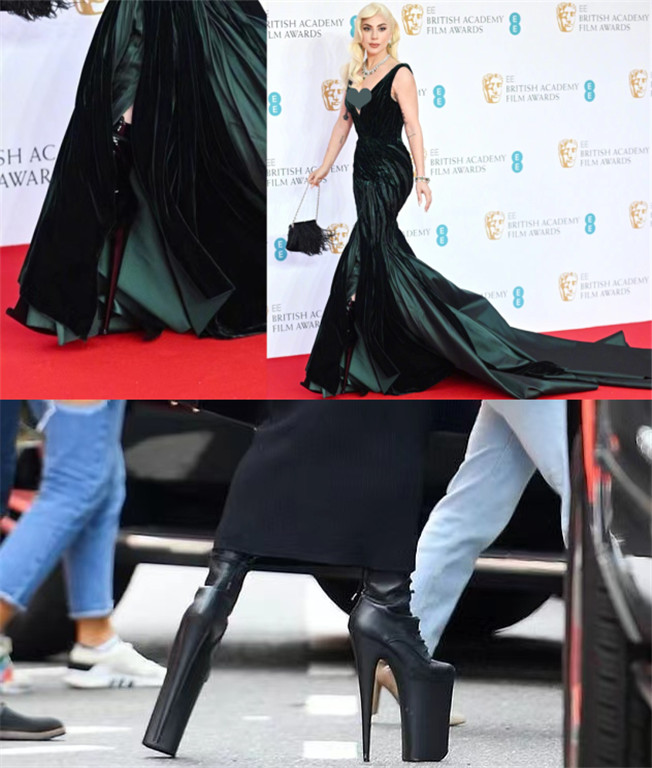 红毯香奈儿走秀名场面,ladygaga穿高定礼服