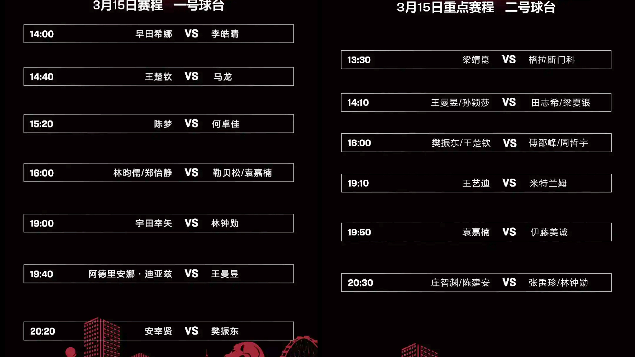 新加坡大满贯赛今日赛程时间表,cctv今天现场直播