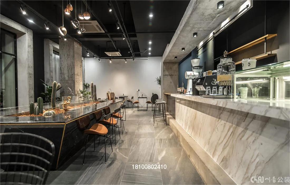 轻奢风咖啡厅设计,极简风咖啡馆装修高级感