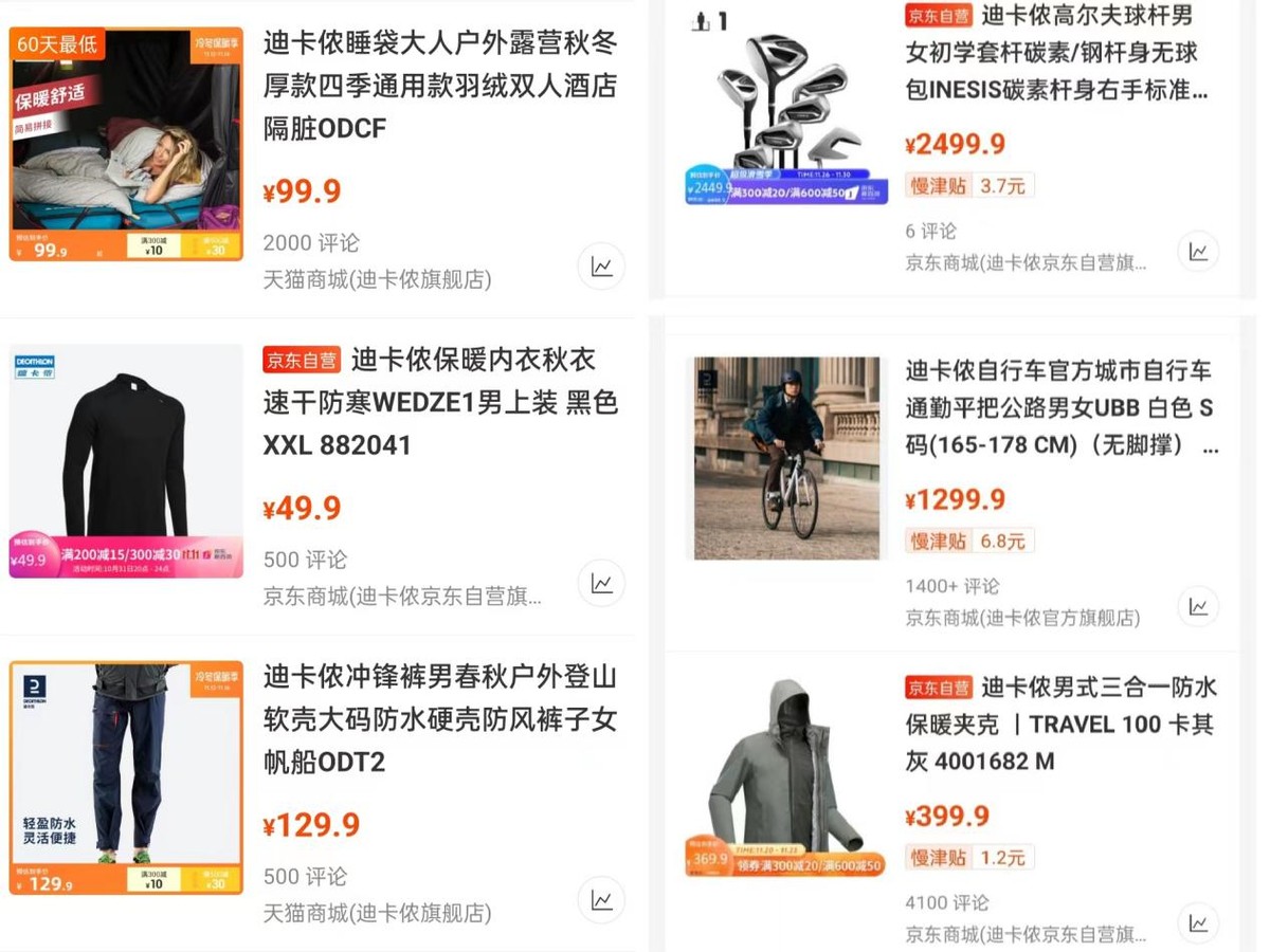 迪卡侬卖点说明,迪卡侬热门产品