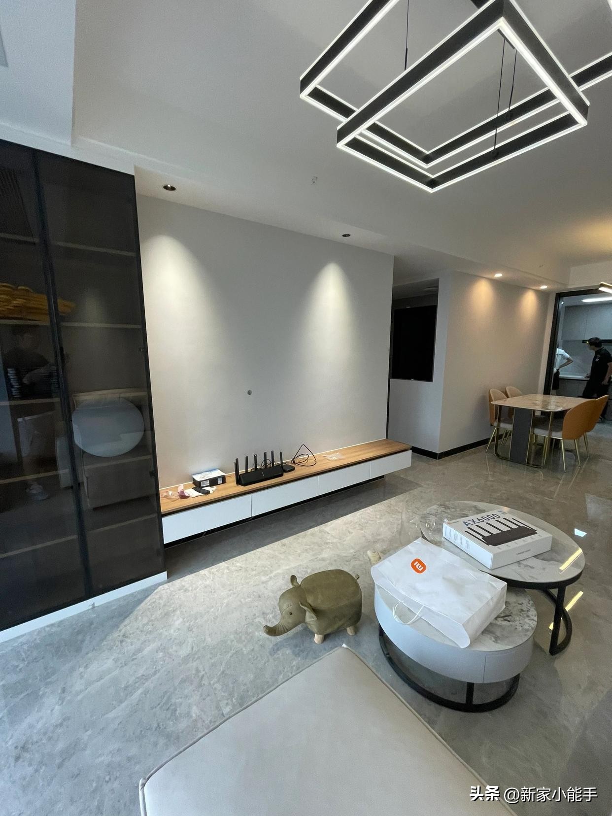 灰色家具墙面粉刷效果图,室内装修蓝灰色墙面