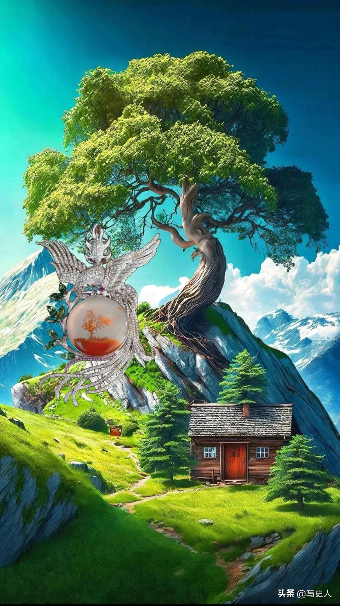 黄龙玉天然水草花纹造型,龙陵黄龙玉水草花原石图片