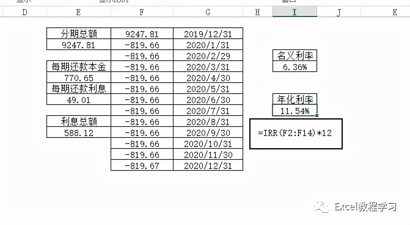 信用卡分期费率怎么折算年化利率,excel表格怎么计算信用卡还款日期