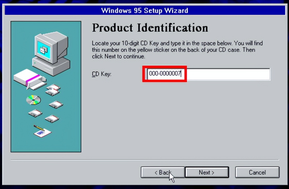 为什么“111-1111111”是有效的Windows95产品密钥?