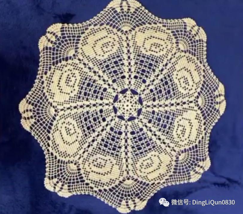 针织钩花小桌布,毛线编织钩花桌布图案