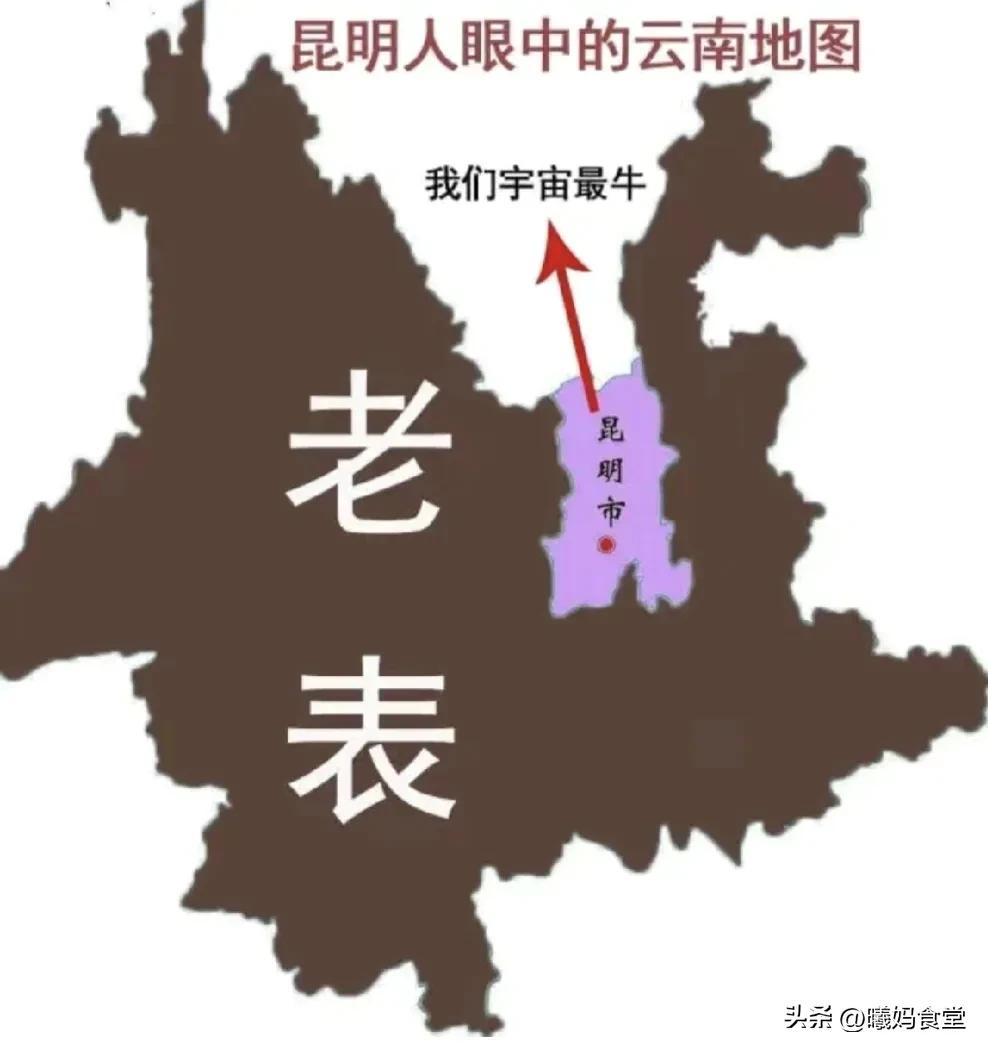 云南十六州市眼里的云南地图,云南人眼中的云南各地方