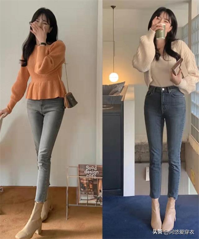 米白色马丁靴秋季穿搭,秋季米白色长筒靴穿搭