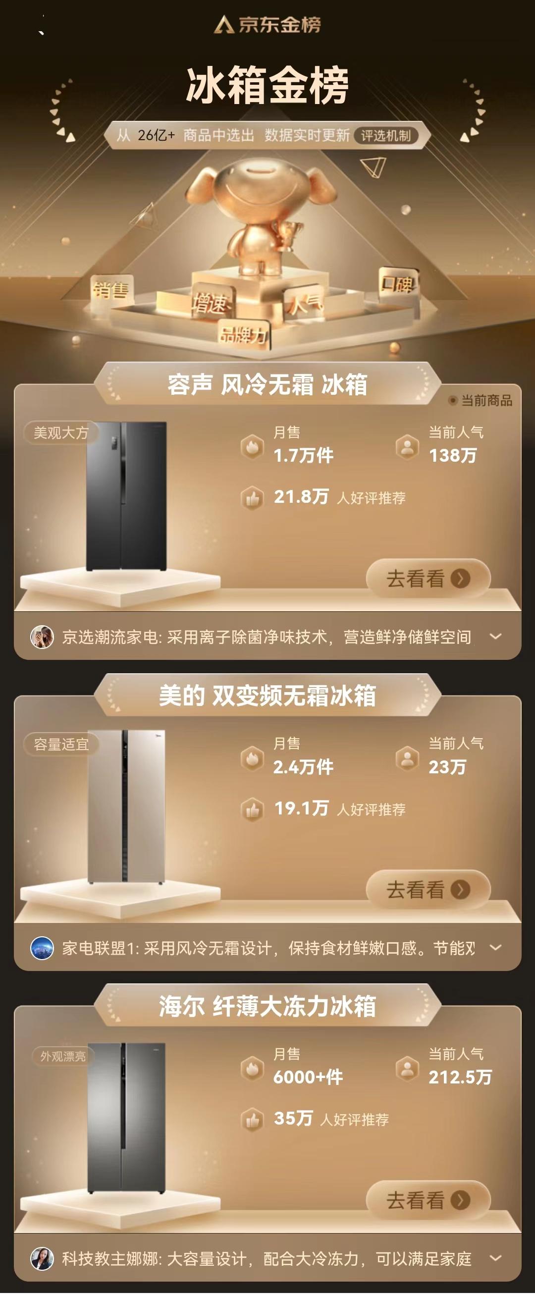 500升容声冰箱和海尔冰箱哪个好,同等价位冰箱选容声海尔还是美的