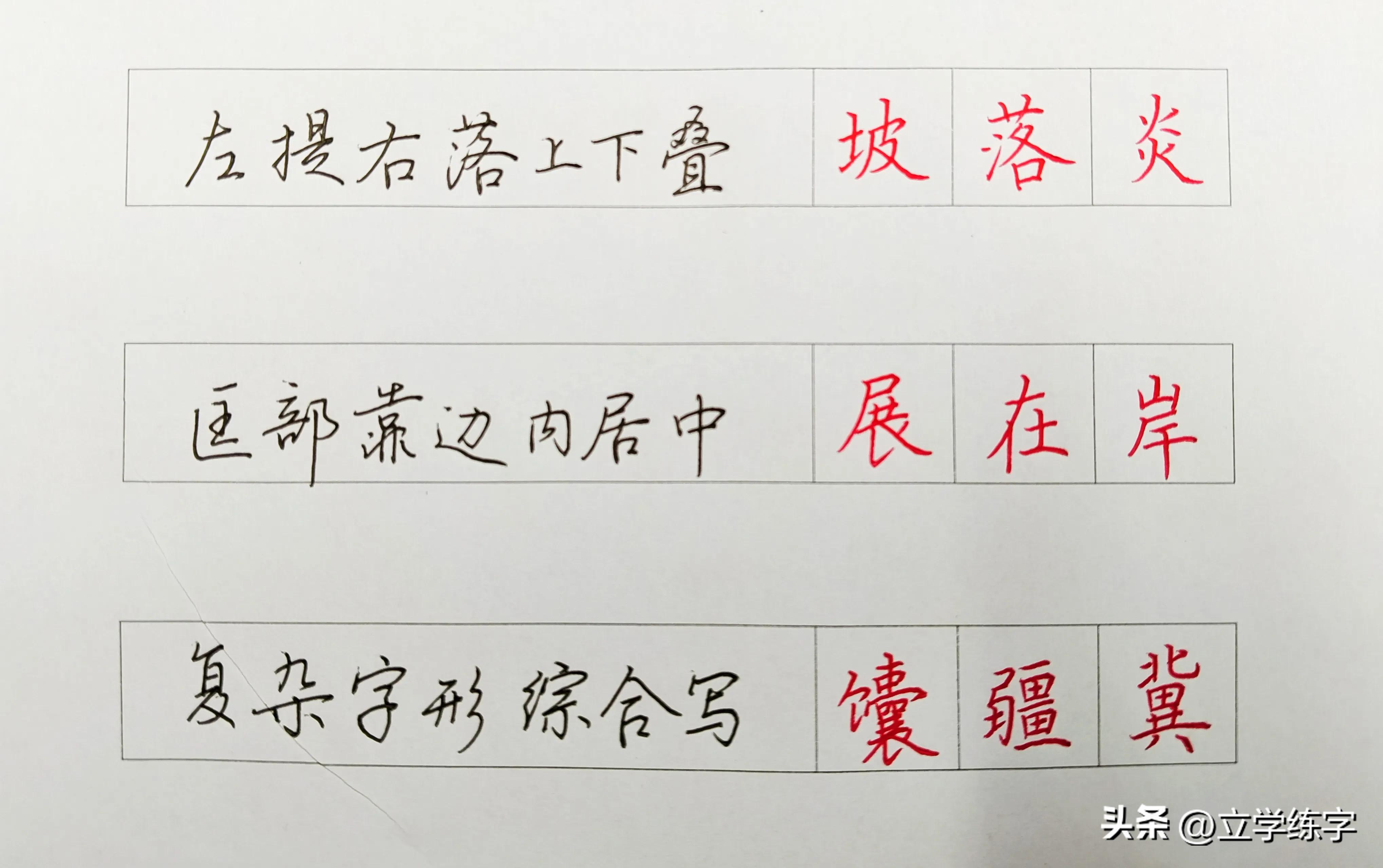 练字入门汉字结构,练字间架结构的规律