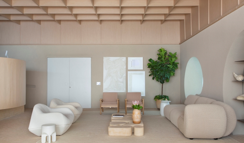 微水泥加原木装修效果小户型,微水泥设计风格小户型