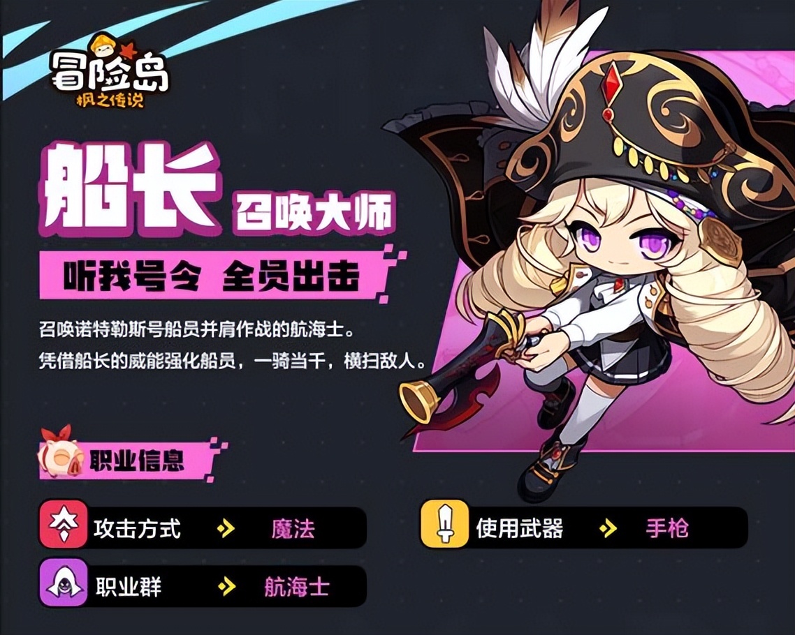冒险岛船长选什么角色,冒险岛职业技能