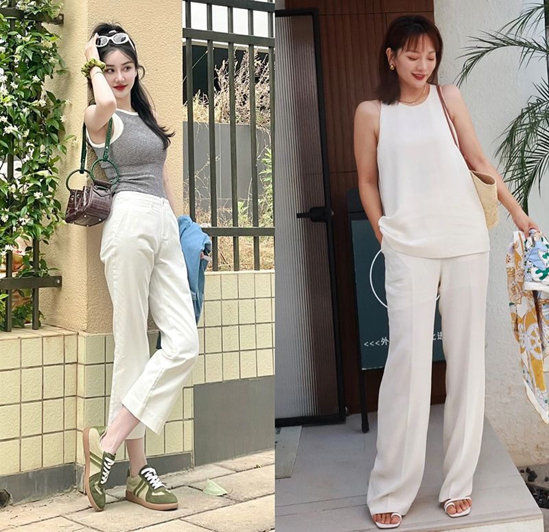 女人穿白裤子最漂亮,女人上了年纪就要穿成熟点