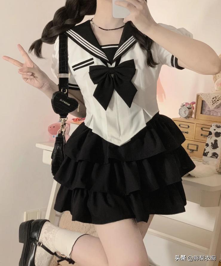 jk水手服女孩的日常穿搭,jk女生水手服照片