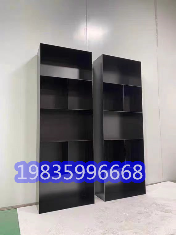 轻奢铝板书柜,铝板书柜茶柜一体