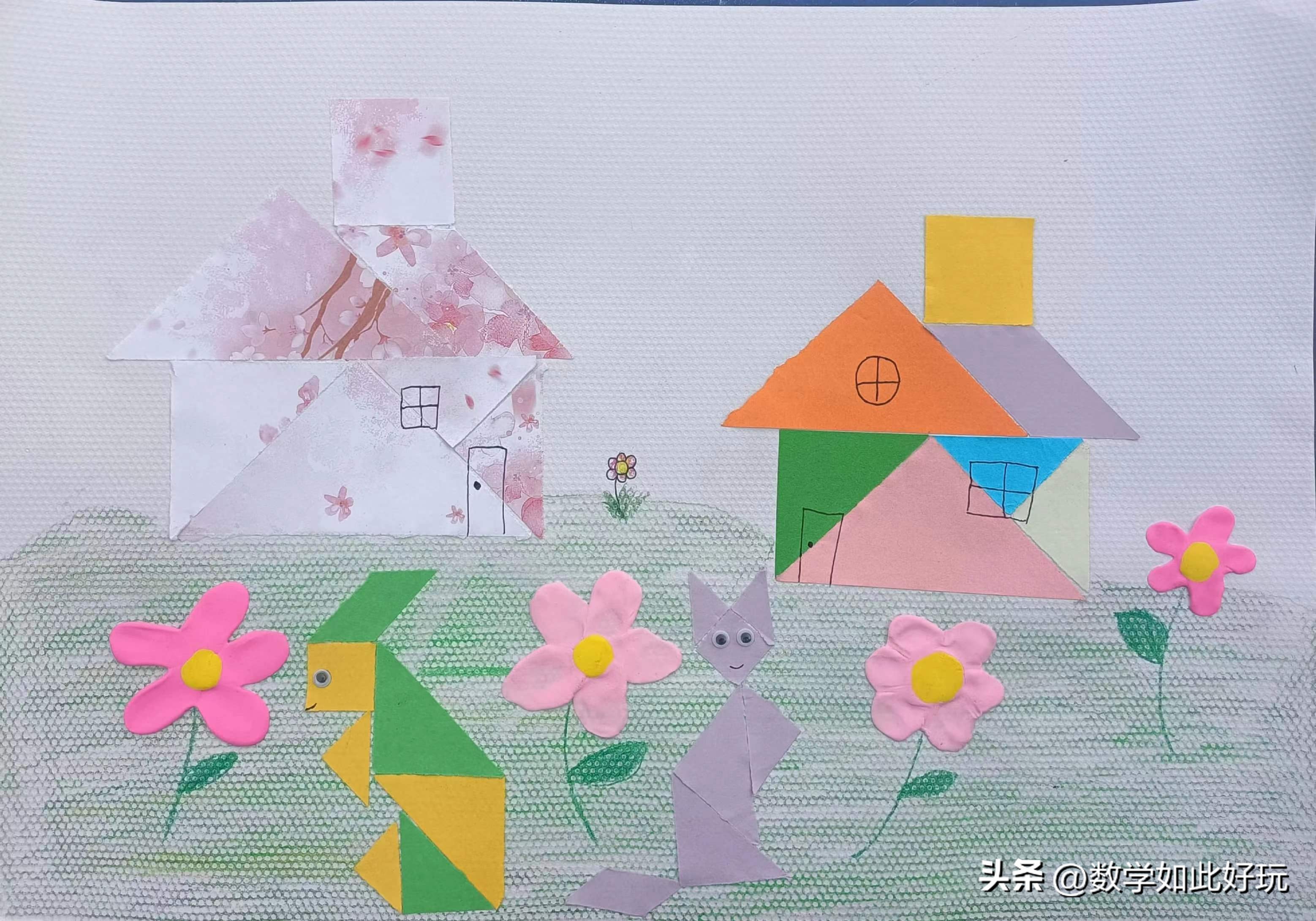 用真正的七巧板拼创意图画讲故事,玩转七巧板创意画可打印
