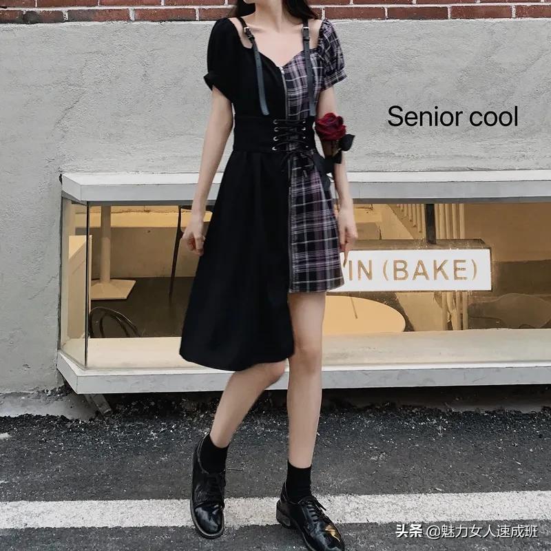 矮个子微胖连衣裙遮肚带口袋,微胖妹妹连衣裙显瘦遮肚子中长款