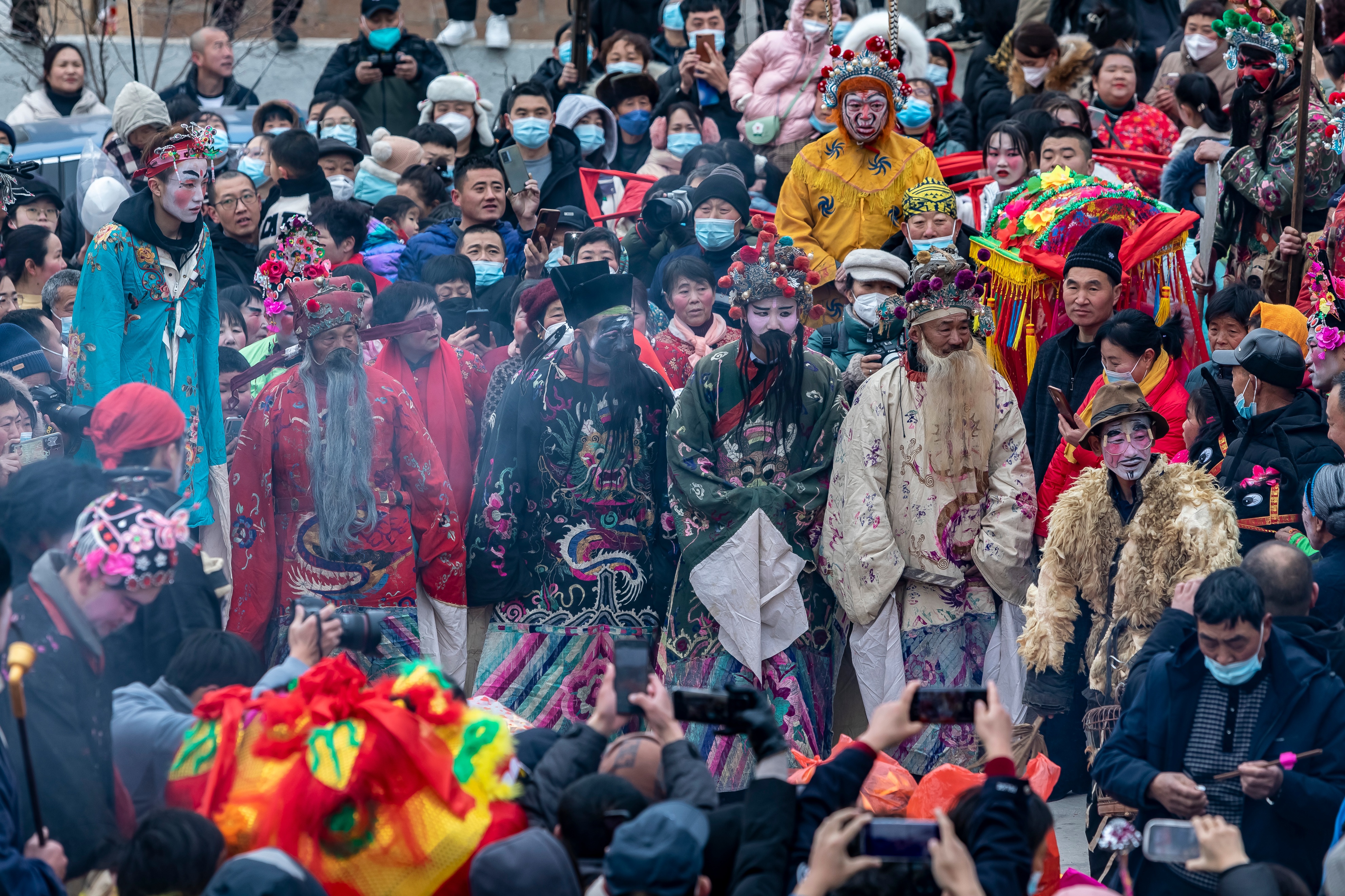 沂水大峪送火神时间,大峪村送火神舞狮